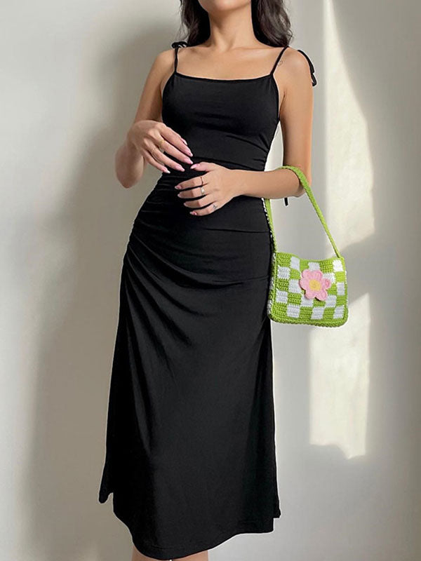 Backless Tie Strap Maxi Dresses