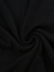 Knitted Black Long Sleeve Mini Dresses