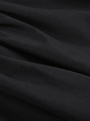 Corset Detail Black Long Sleeve Mini Dresses