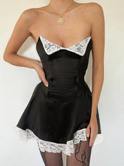 Convertible Lace Paneled Corset Mini Dresses