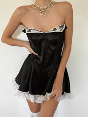 Convertible Lace Paneled Corset Mini Dresses