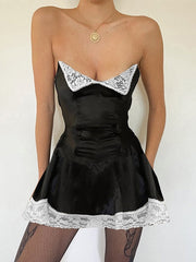 Convertible Lace Paneled Corset Mini Dresses