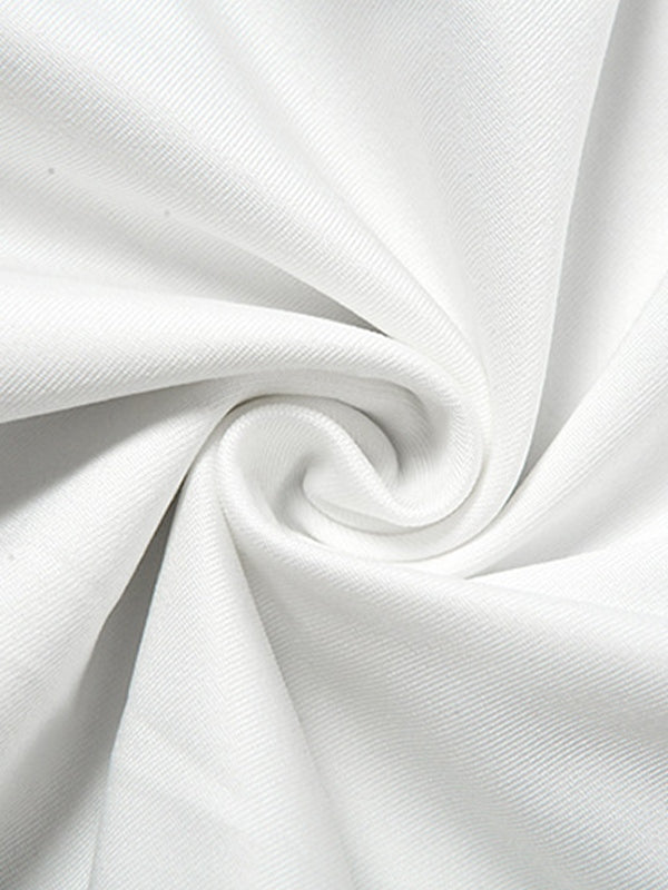 Slash Detail White Tank Mini Dresses