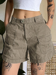 Denim Straight Leg Cargo Shorts