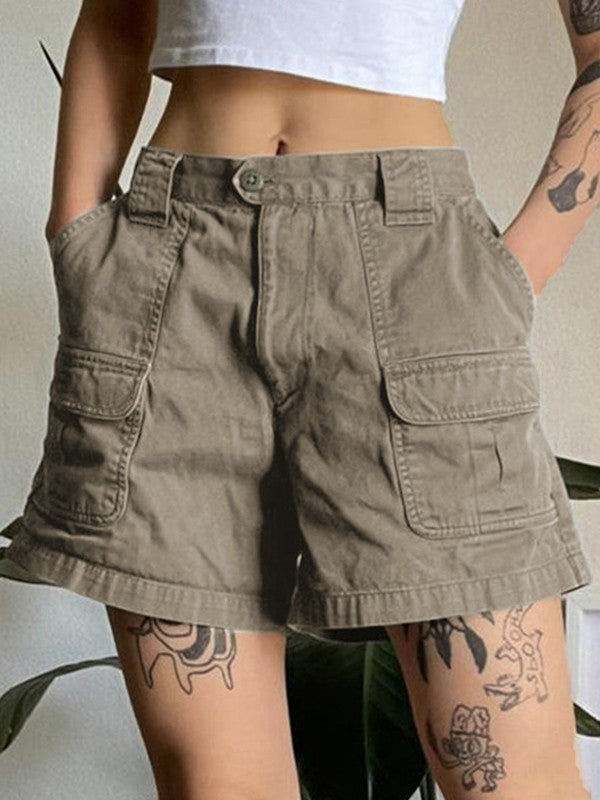 Denim Straight Leg Cargo Shorts