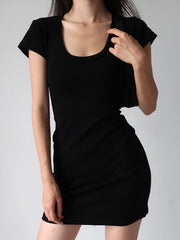 Short Sleeve Stretch Bodycon Mini Dresses