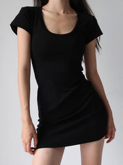 Short Sleeve Stretch Bodycon Mini Dresses