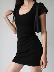 Short Sleeve Stretch Bodycon Mini Dresses