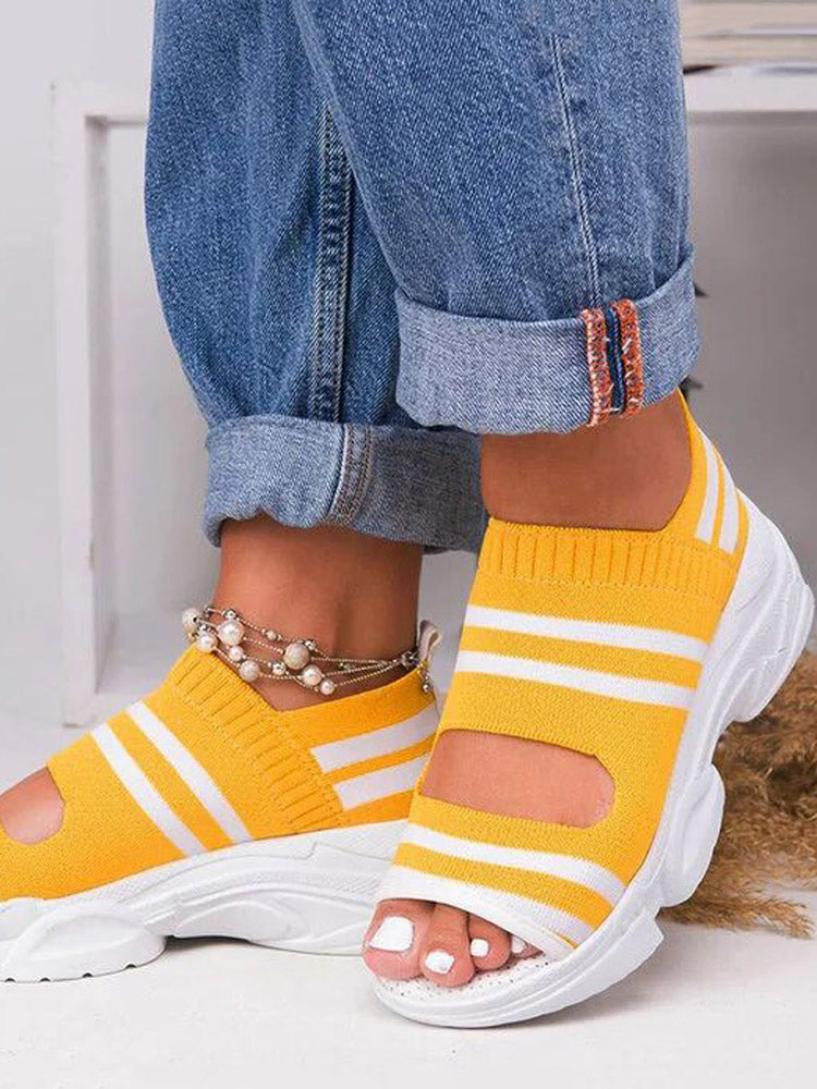 Striped Cutout Sandals