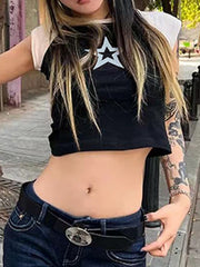 Raglan Sleeve Star Crop Top