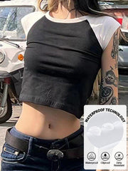 Raglan Sleeve Star Crop Top