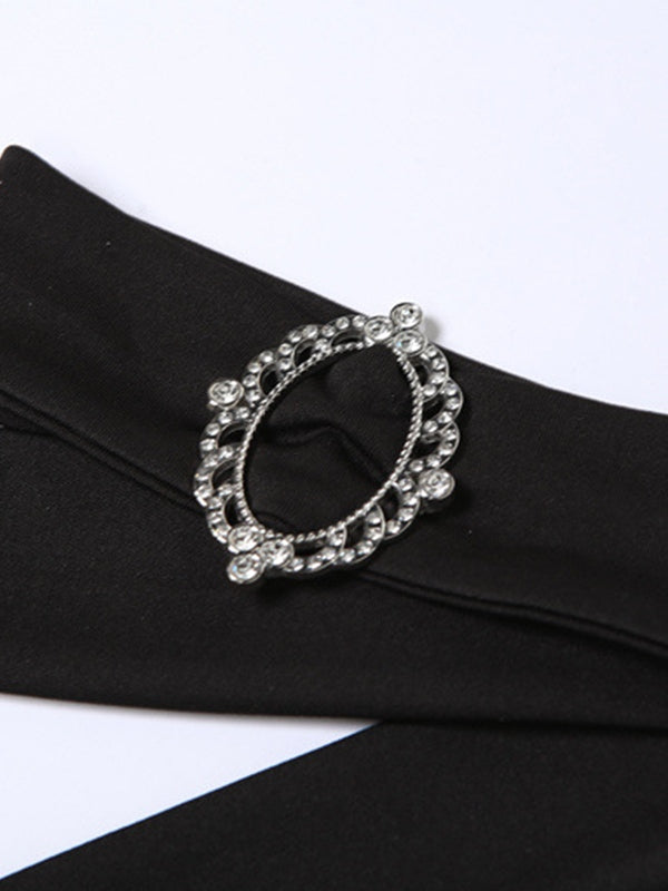 Strapless Flare Leg Black Jumpsuit