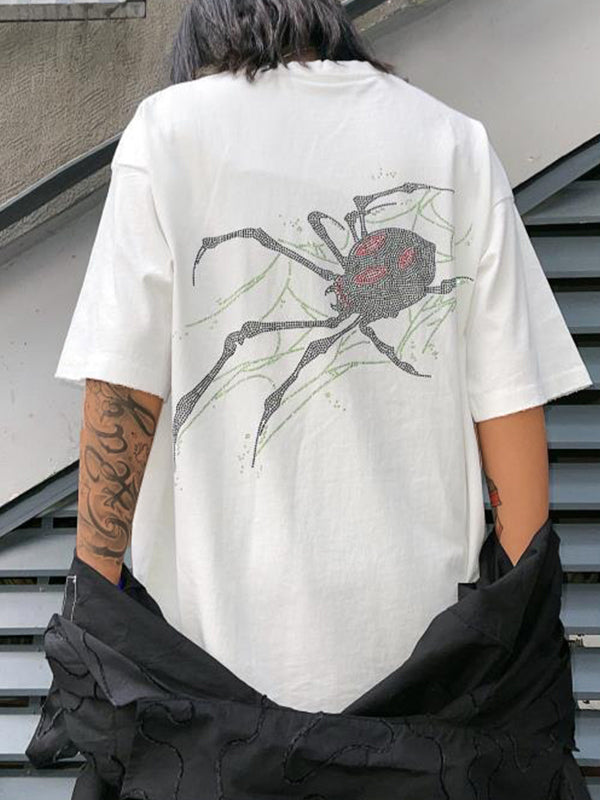 Men's Rhinestone Spider Short Sleeve Tee