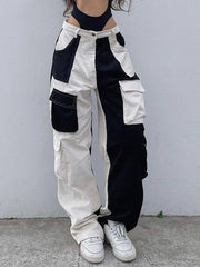 Patchwork Corduroy Cargo Pants