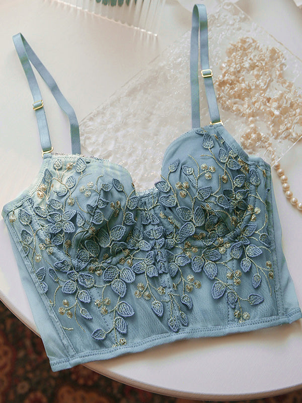 Vintage Lace Embroidery Bustier