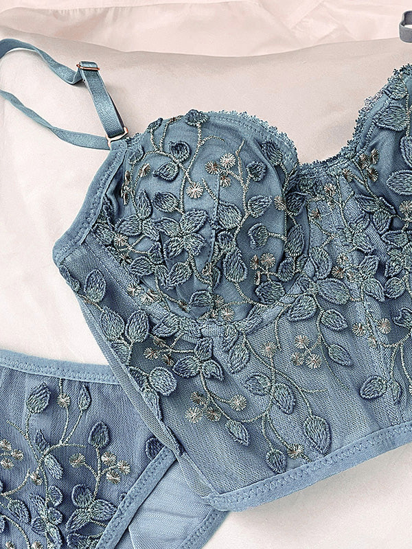 Vintage Lace Embroidery Bustier