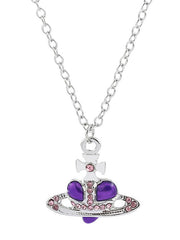 Rhinestone Cross Heart Pendant Necklace