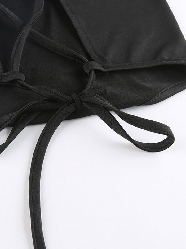 Irregular Hem Halter Crop Tank Top