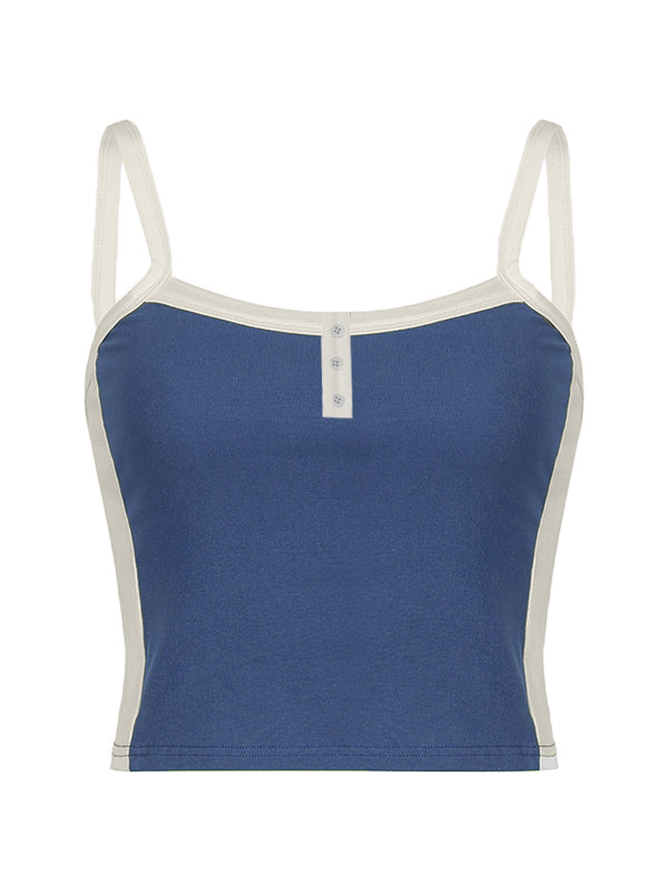 Contrast Trim Vintage Crop Cami Top
