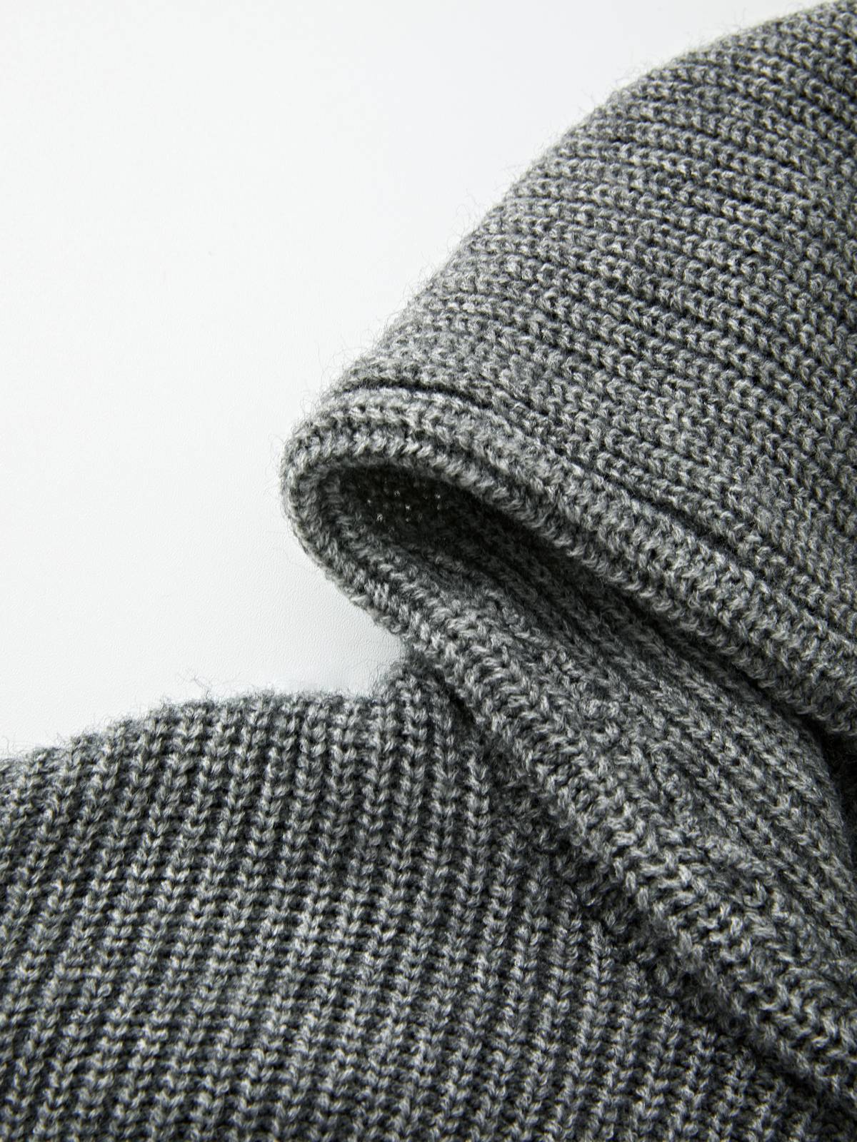Star Jacquard Zip Up Hooded Knit Cardigan