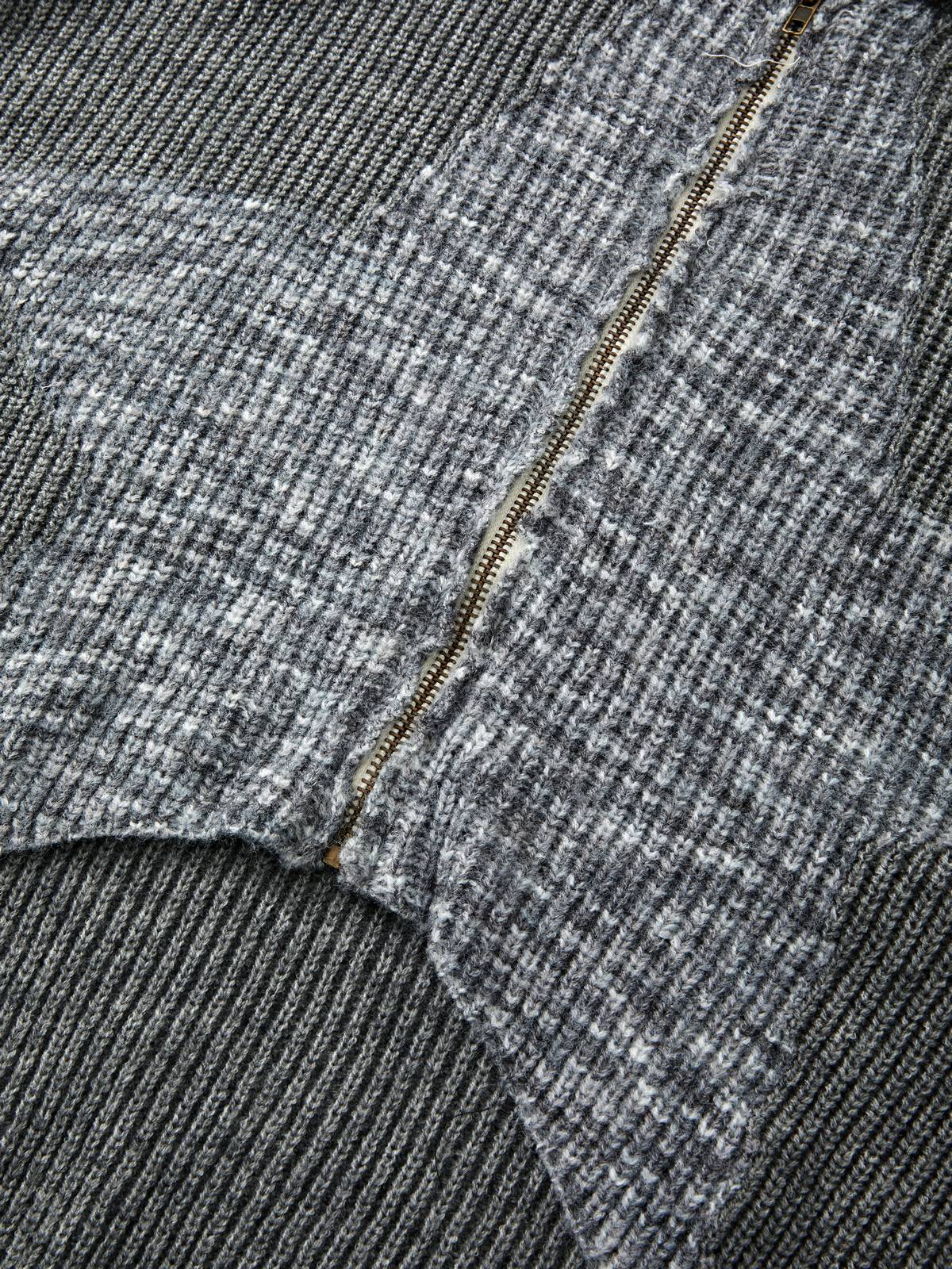 Star Jacquard Zip Up Hooded Knit Cardigan