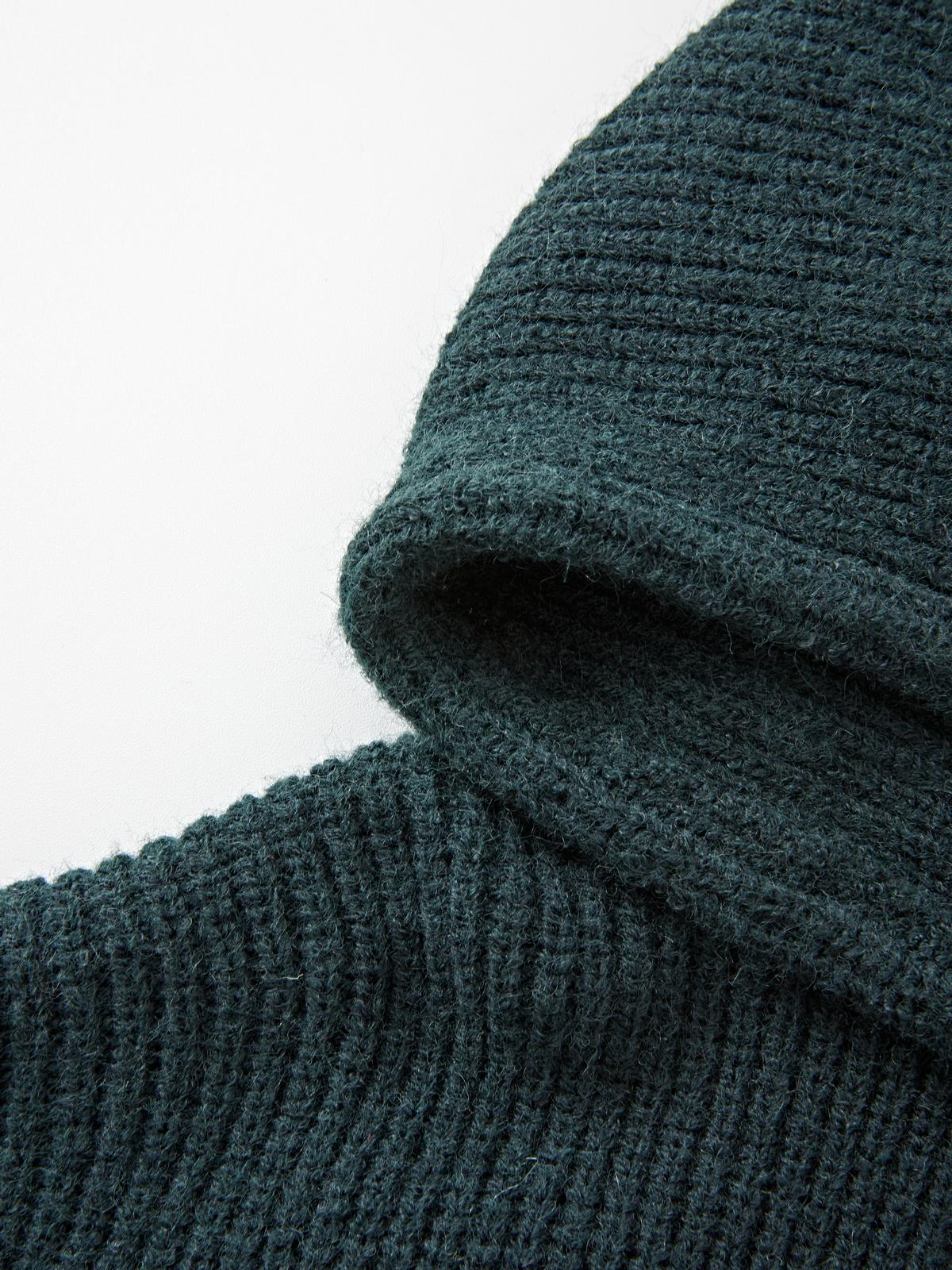 Star Jacquard Zip Up Hooded Knit Cardigan