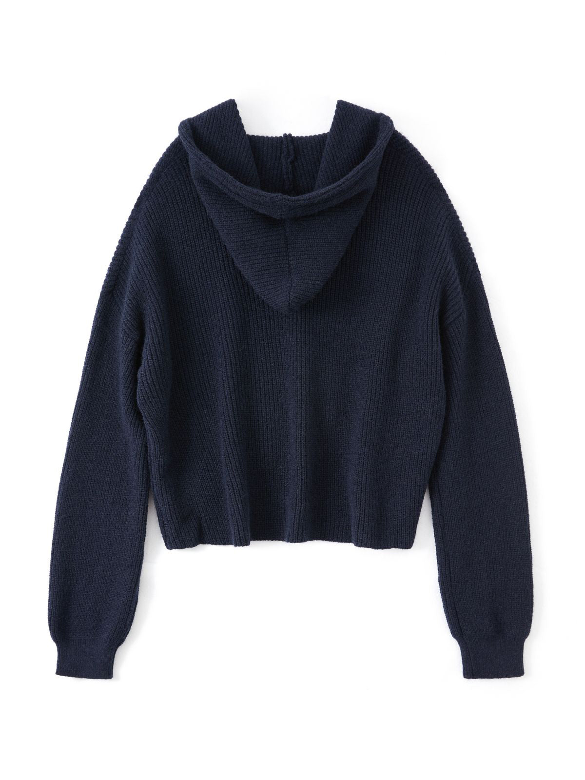 Star Jacquard Zip Up Hooded Knit Cardigan