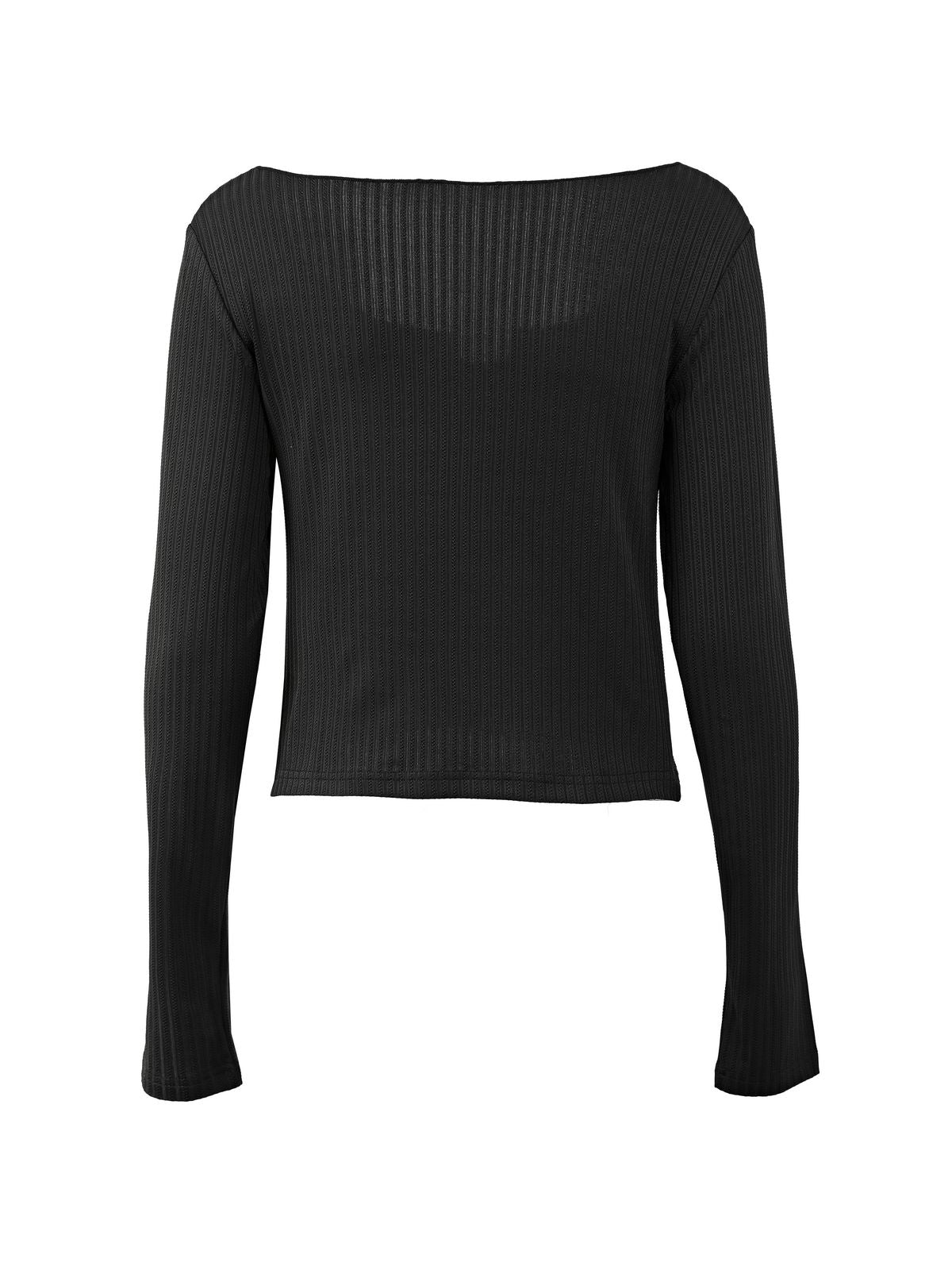 Star Patch Long Sleeve Knit Crop Top