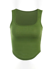 Curvy Hem Cropped Tank Top