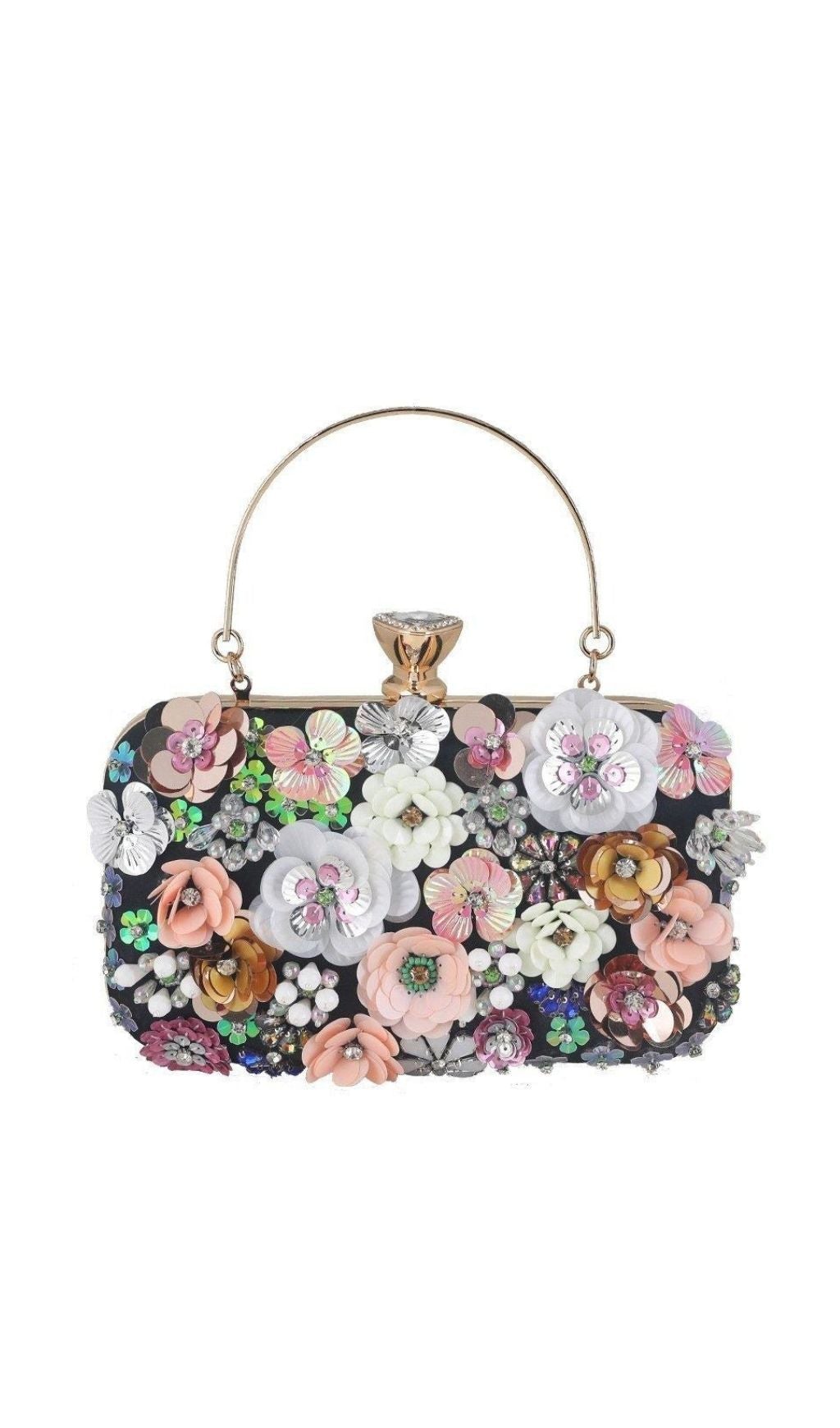 FLORAL ENBROIDERY CLUTCH - PINK