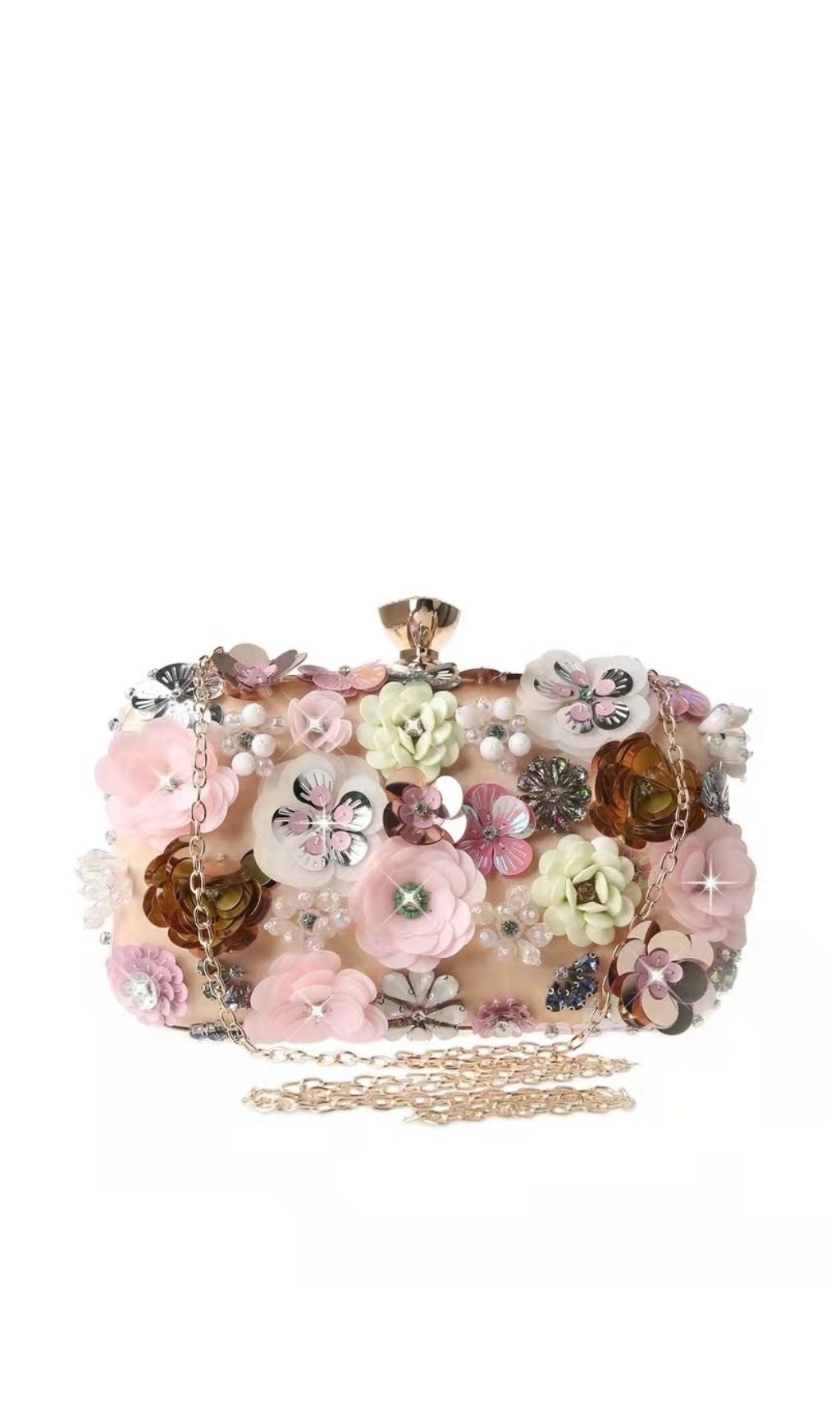 FLORAL ENBROIDERY CLUTCH - PINK