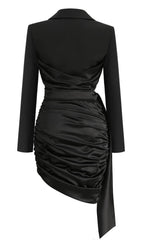 FOLD SUIT MIDI DRESS  IN BLACK