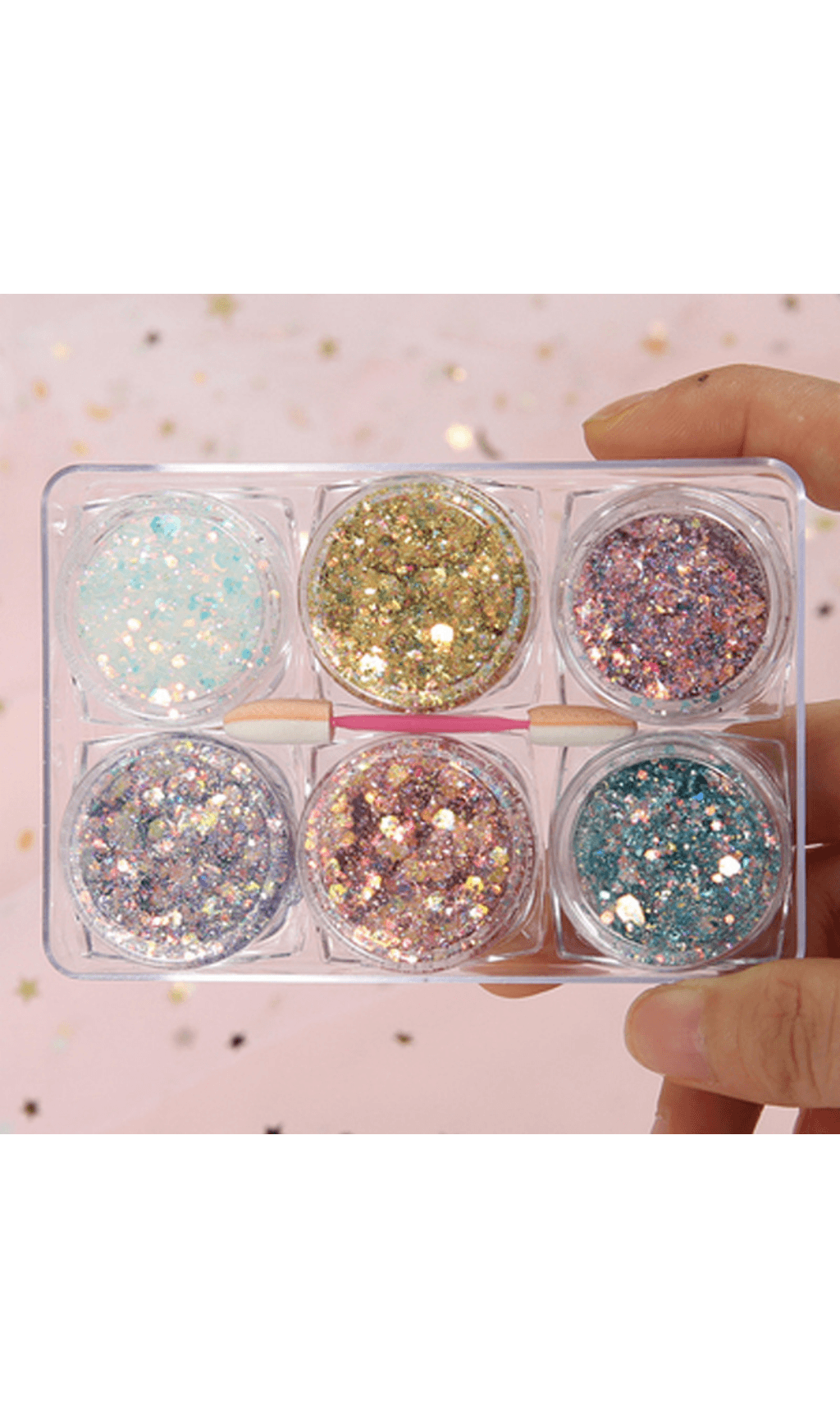 Glitter glitter for gel eye makeup.