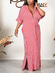 Striped Shirt Maxi Dresses