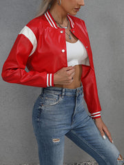 Crop PU Jacket
