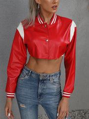 Crop PU Jacket