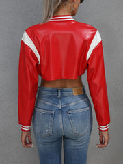Crop PU Jacket