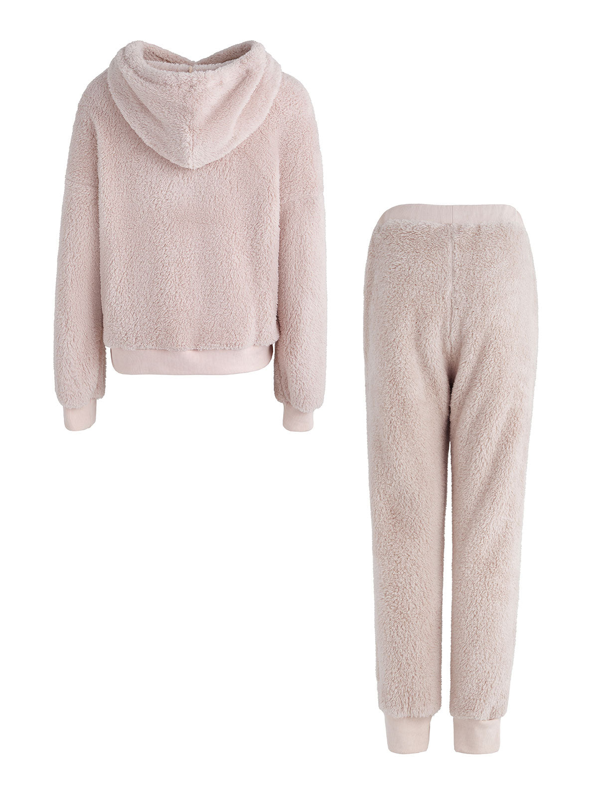 Solid Hooded Two-Piece Lounge Set