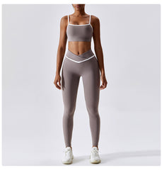 Color Block Sports Bra & Leggings Set