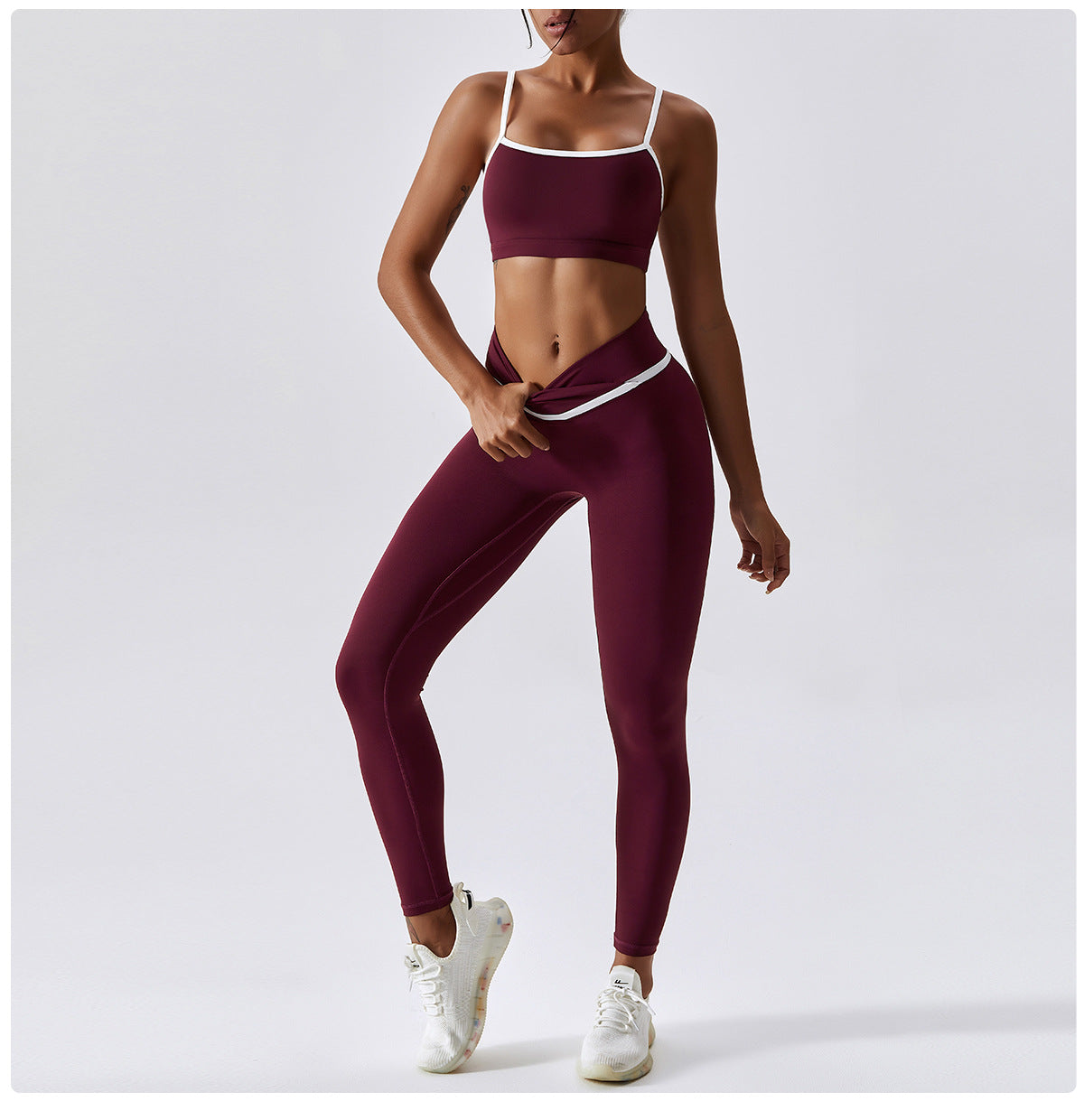 Color Block Sports Bra & Leggings Set