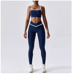 Color Block Sports Bra & Leggings Set
