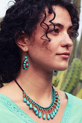 Kallaite Beads Tassels Necklace
