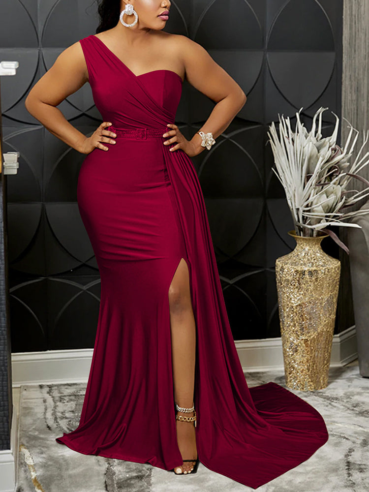 One Shoulder Party Maxi Dresses