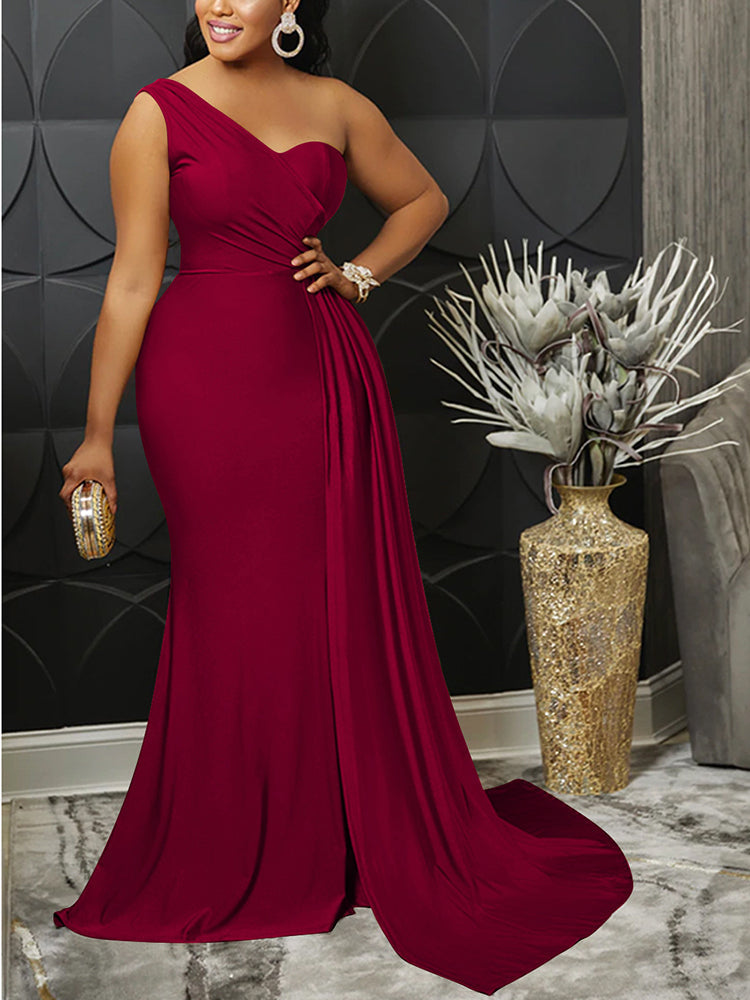 One Shoulder Party Maxi Dresses