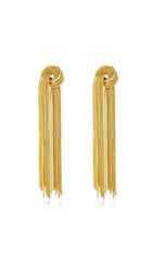 GOLD TIED TASSEL EARRINGS