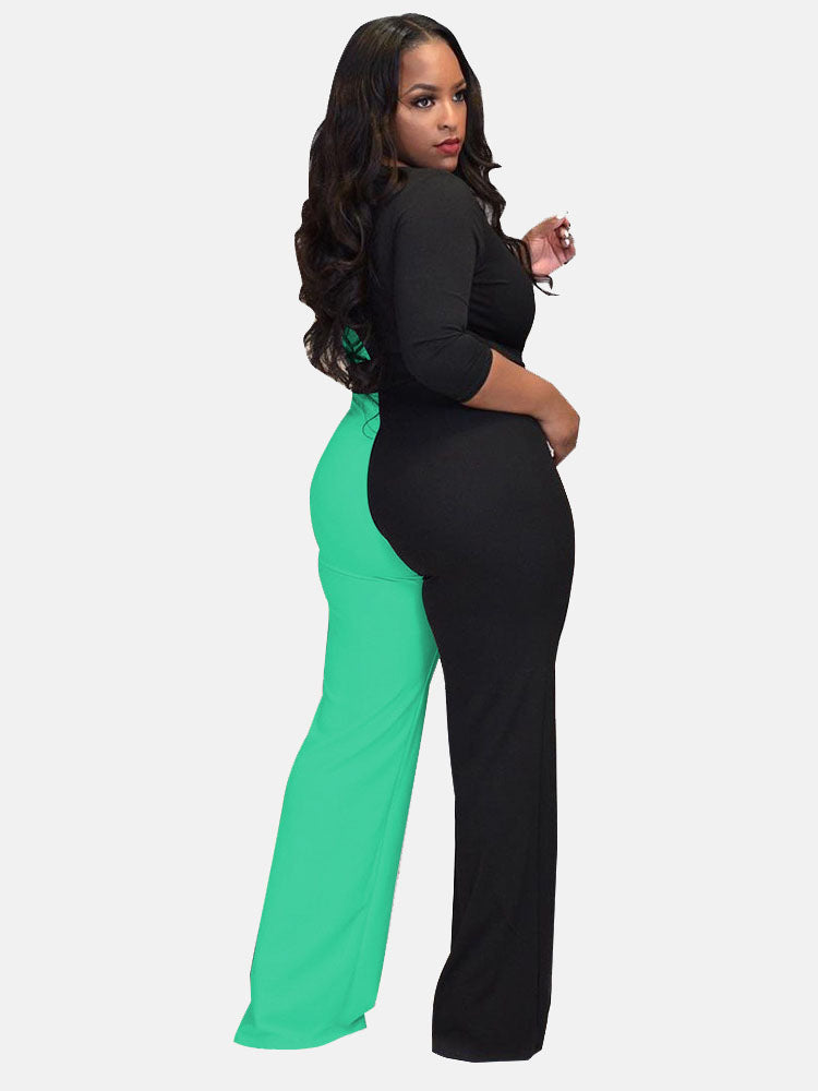 Split Joint V Neck Jumpsuit