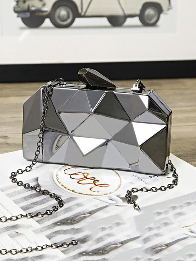 Uneven Metal Box Bag