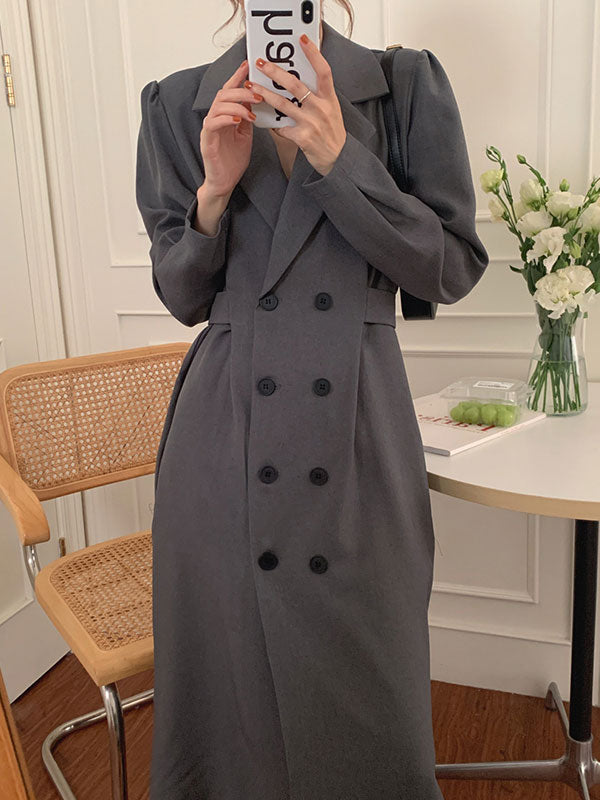 Double Breasted Suit Midi Dresses