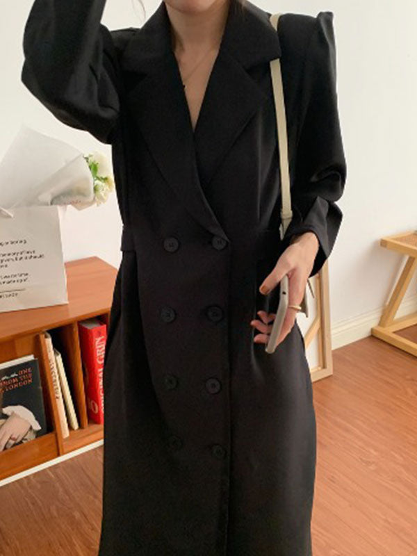 Double Breasted Suit Midi Dresses