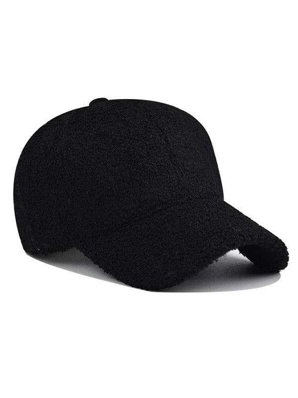 Solid Color Warm Fleece Baseball Cap